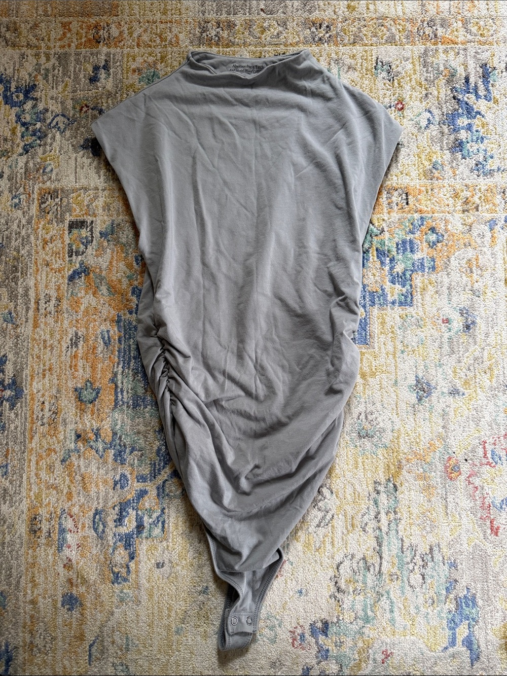 abercrombie & fitch gray Sleeveless Ruched Bodysuit